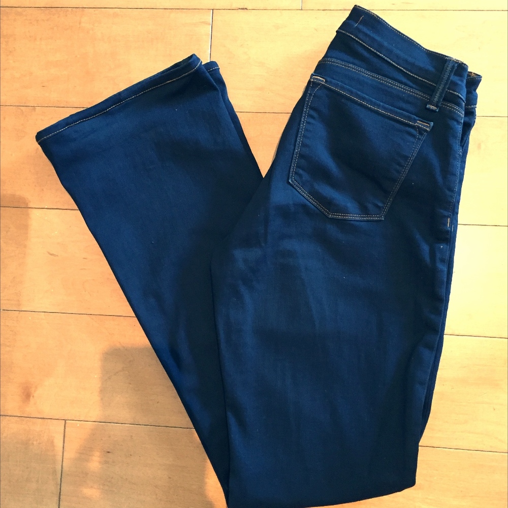 J Brand "Brooke" flare leg, dark rinse jeans